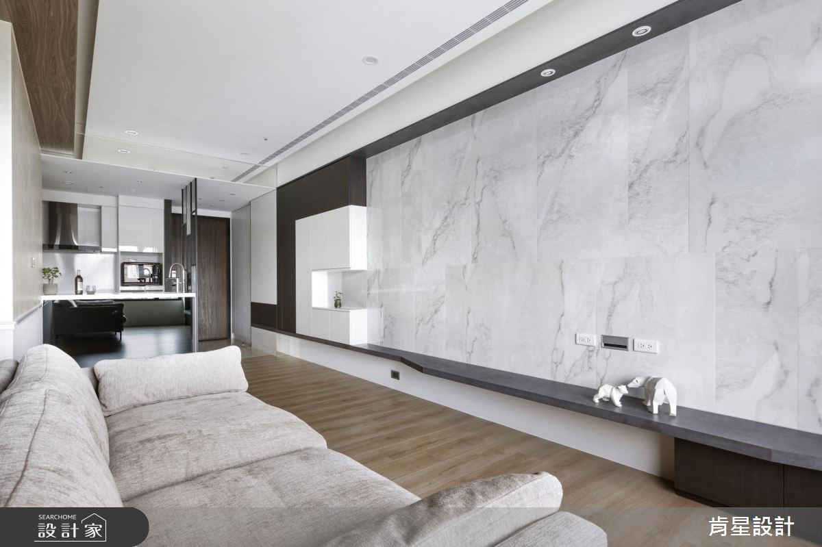 25坪新成屋(5年以下)＿現代風玄關客廳廚房中島案例圖片＿肯星設計＿肯星_21矩形包覆Rectangular wrap之20