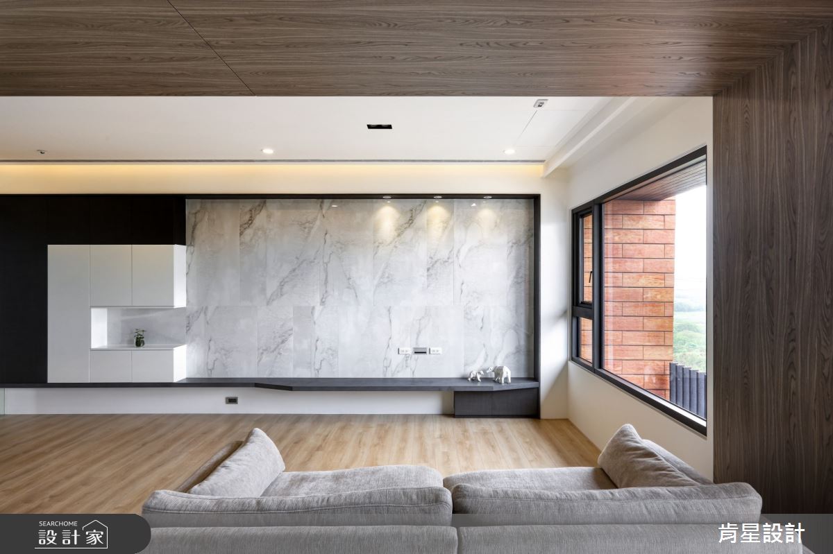 25坪新成屋(5年以下)＿現代風客廳案例圖片＿肯星設計＿肯星_21矩形包覆Rectangular wrap之23