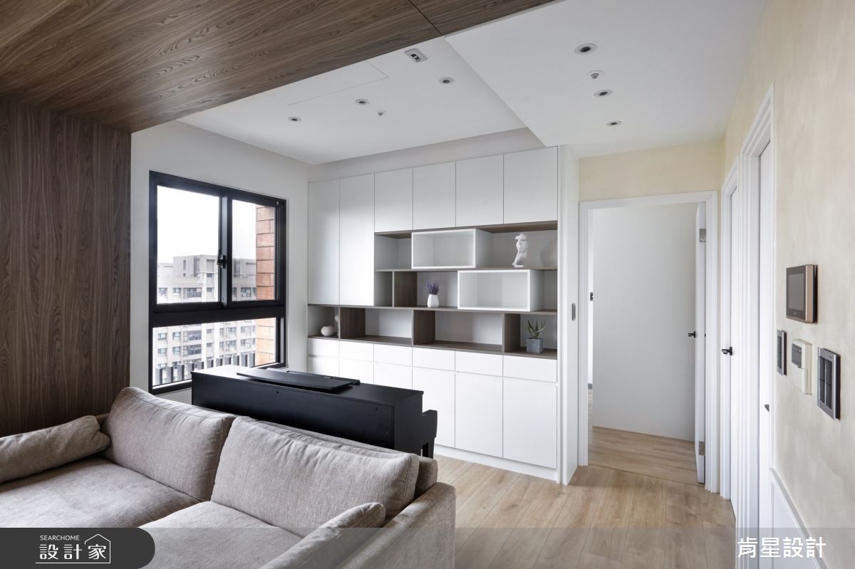 25坪新成屋(5年以下)＿現代風客廳書房案例圖片＿肯星設計＿肯星_21矩形包覆Rectangular wrap之30