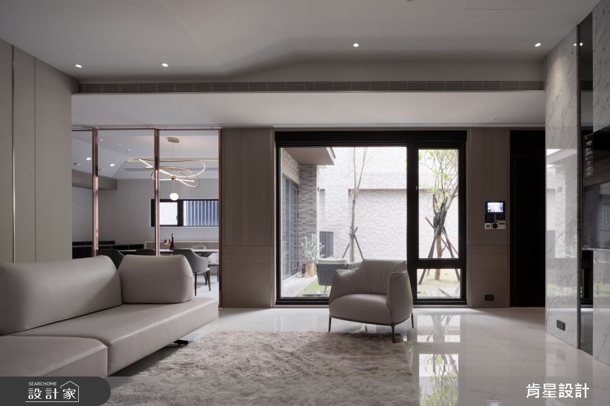 95坪新成屋(5年以下)＿輕奢風客廳案例圖片＿肯星設計＿肯星_23線光Line Light之7