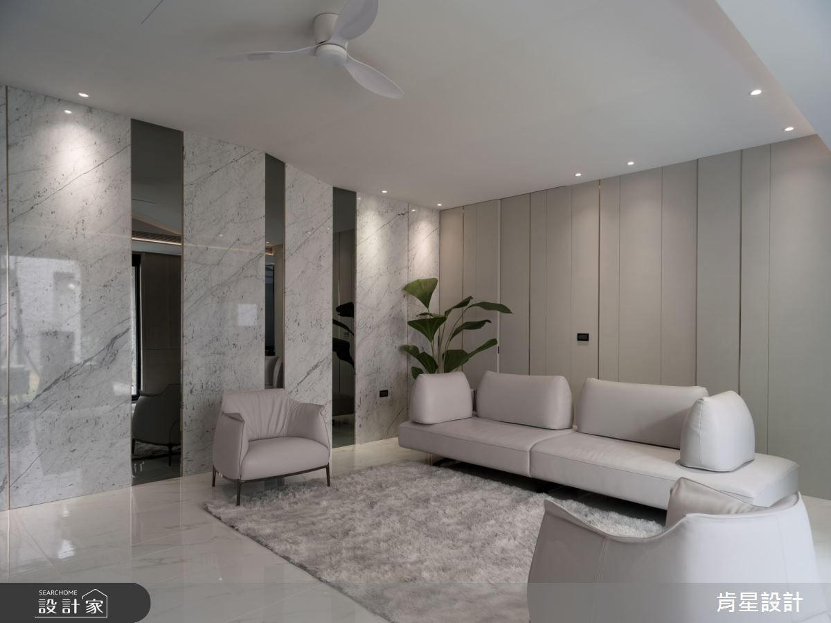 95坪新成屋(5年以下)＿輕奢風客廳案例圖片＿肯星設計＿肯星_23線光Line Light之3