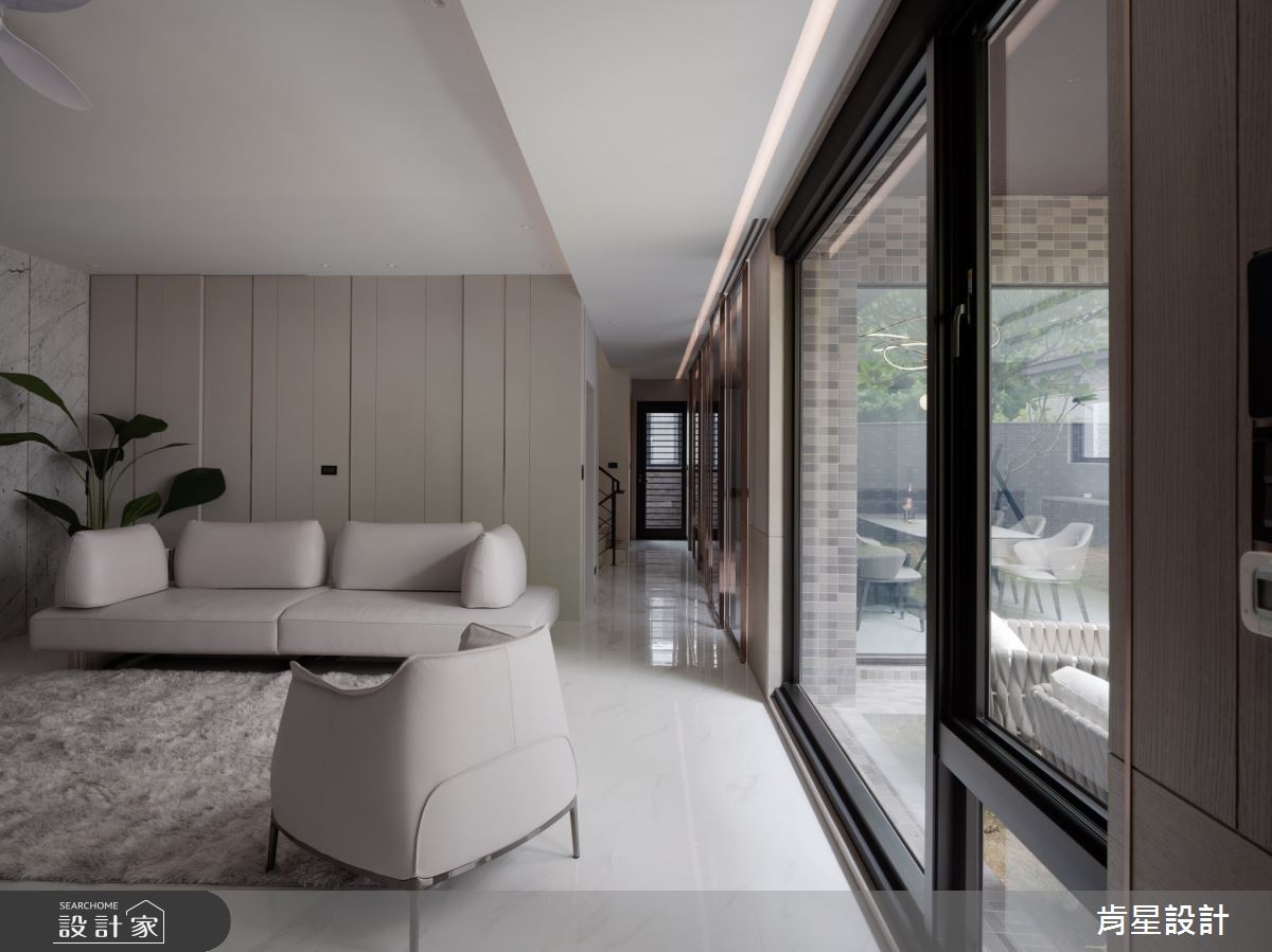 95坪新成屋(5年以下)＿輕奢風客廳案例圖片＿肯星設計＿肯星_23線光Line Light之8