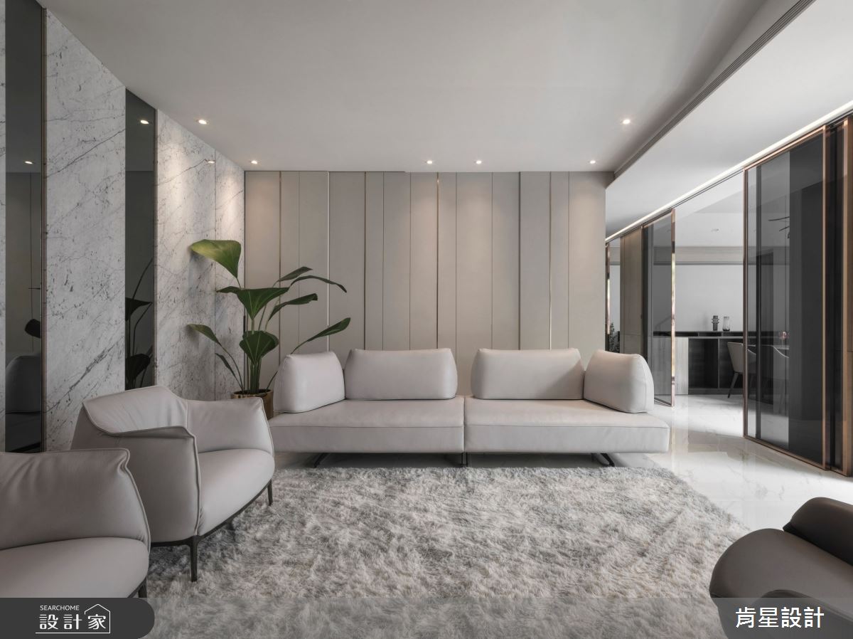 95坪新成屋(5年以下)＿輕奢風客廳案例圖片＿肯星設計＿肯星_23線光Line Light之6
