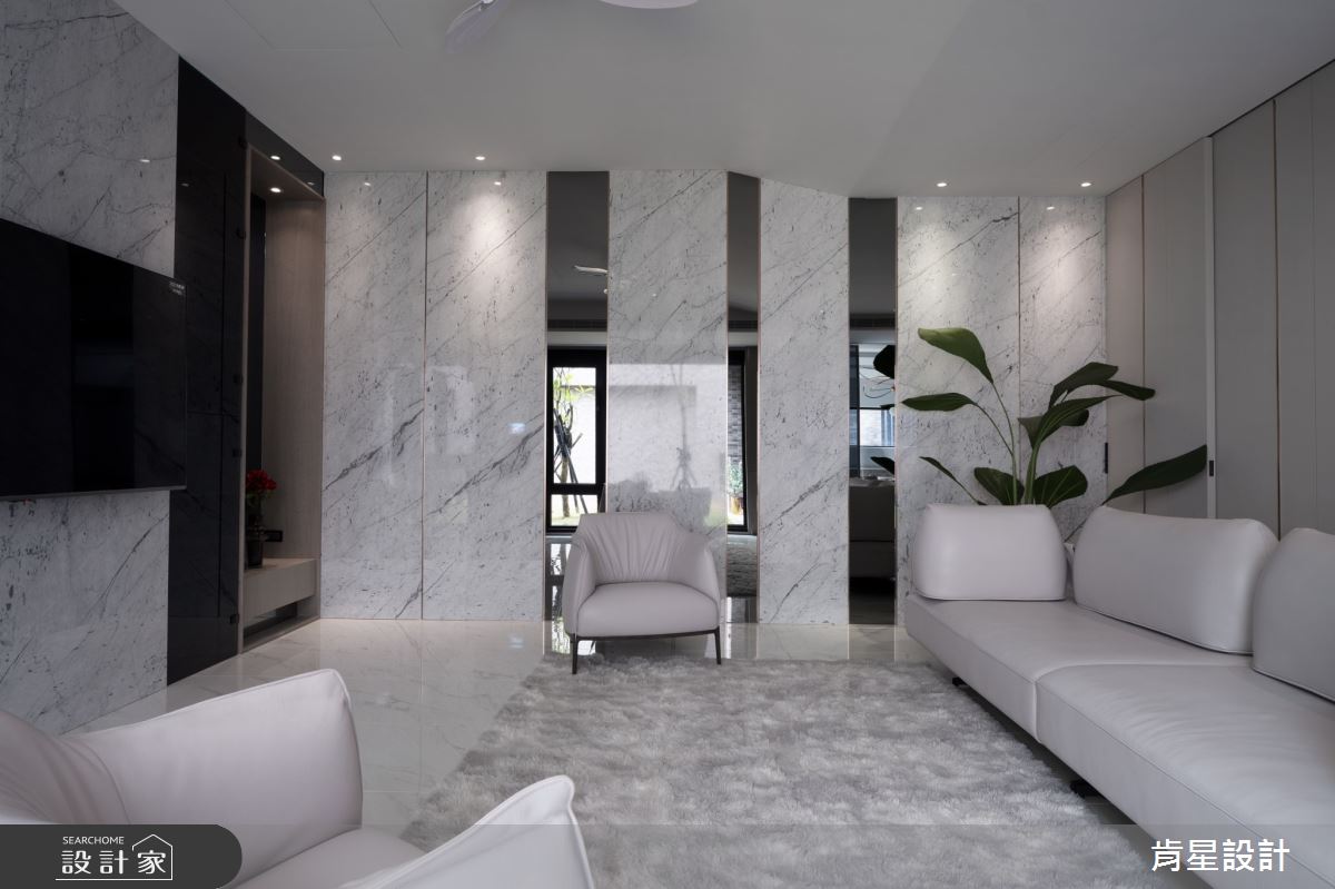 95坪新成屋(5年以下)＿輕奢風客廳案例圖片＿肯星設計＿肯星_23線光Line Light之4