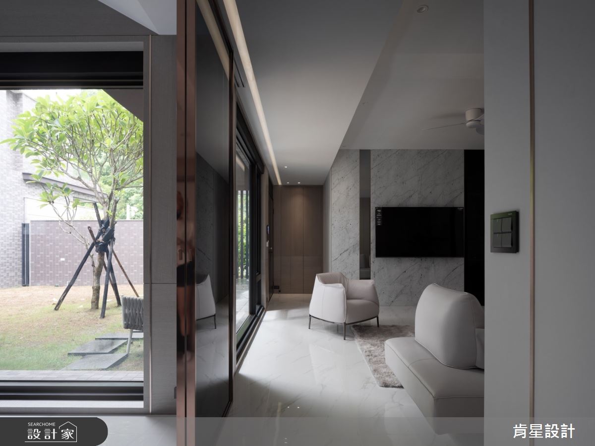 95坪新成屋(5年以下)＿輕奢風客廳案例圖片＿肯星設計＿肯星_23線光Line Light之12