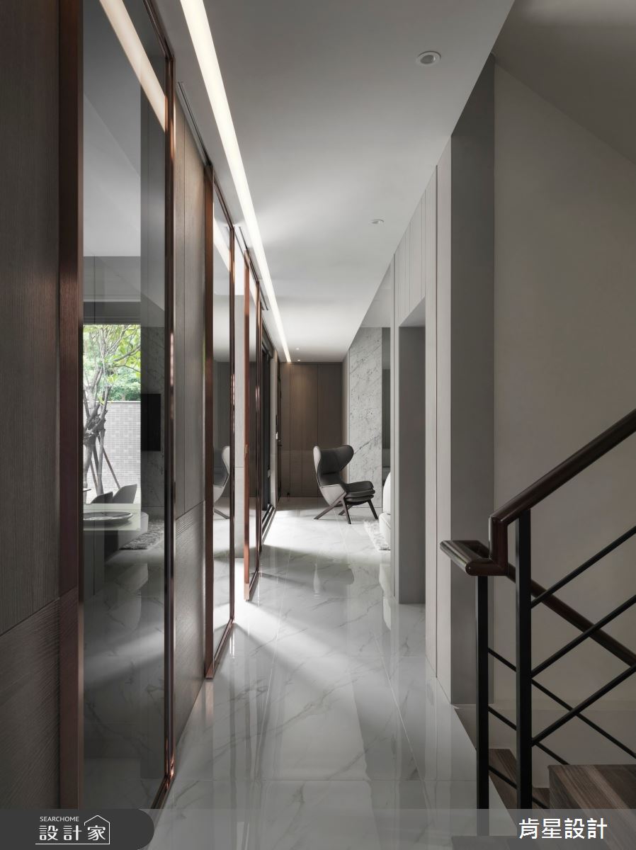 95坪新成屋(5年以下)＿輕奢風走廊案例圖片＿肯星設計＿肯星_23線光Line Light之21