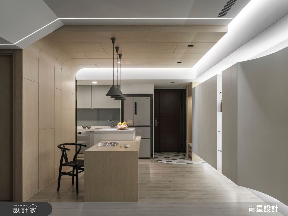25坪新成屋(5年以下)＿現代禪風玄關餐廳廚房中島案例圖片＿肯星設計＿肯星_24交禪Cross Zen之1