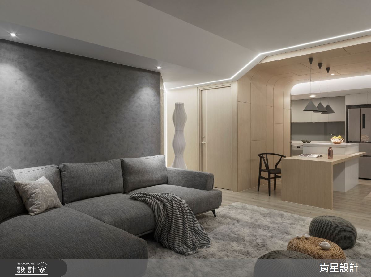 25坪新成屋(5年以下)＿現代禪風客廳餐廳廚房中島案例圖片＿肯星設計＿肯星_24交禪Cross Zen之16