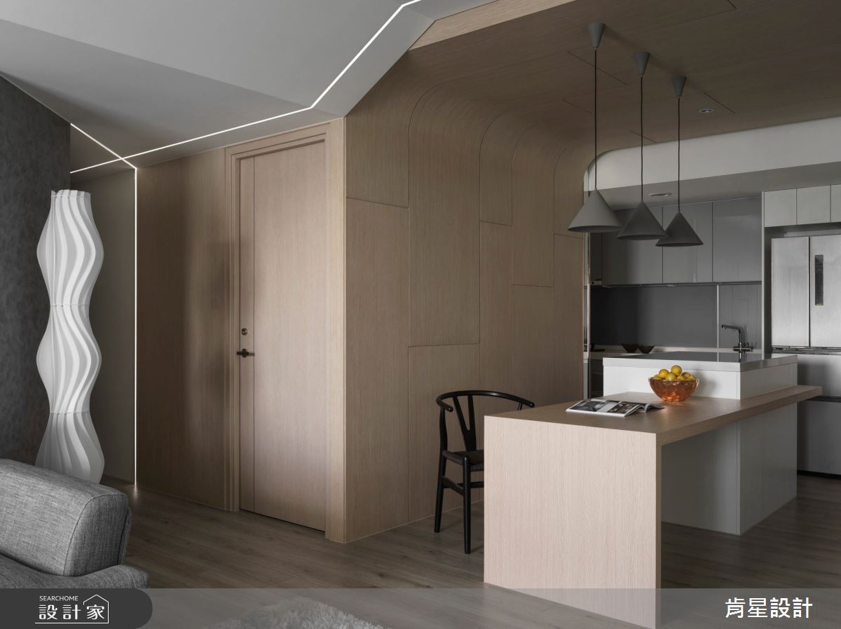 25坪新成屋(5年以下)＿現代禪風客廳餐廳廚房中島案例圖片＿肯星設計＿肯星_24交禪Cross Zen之17