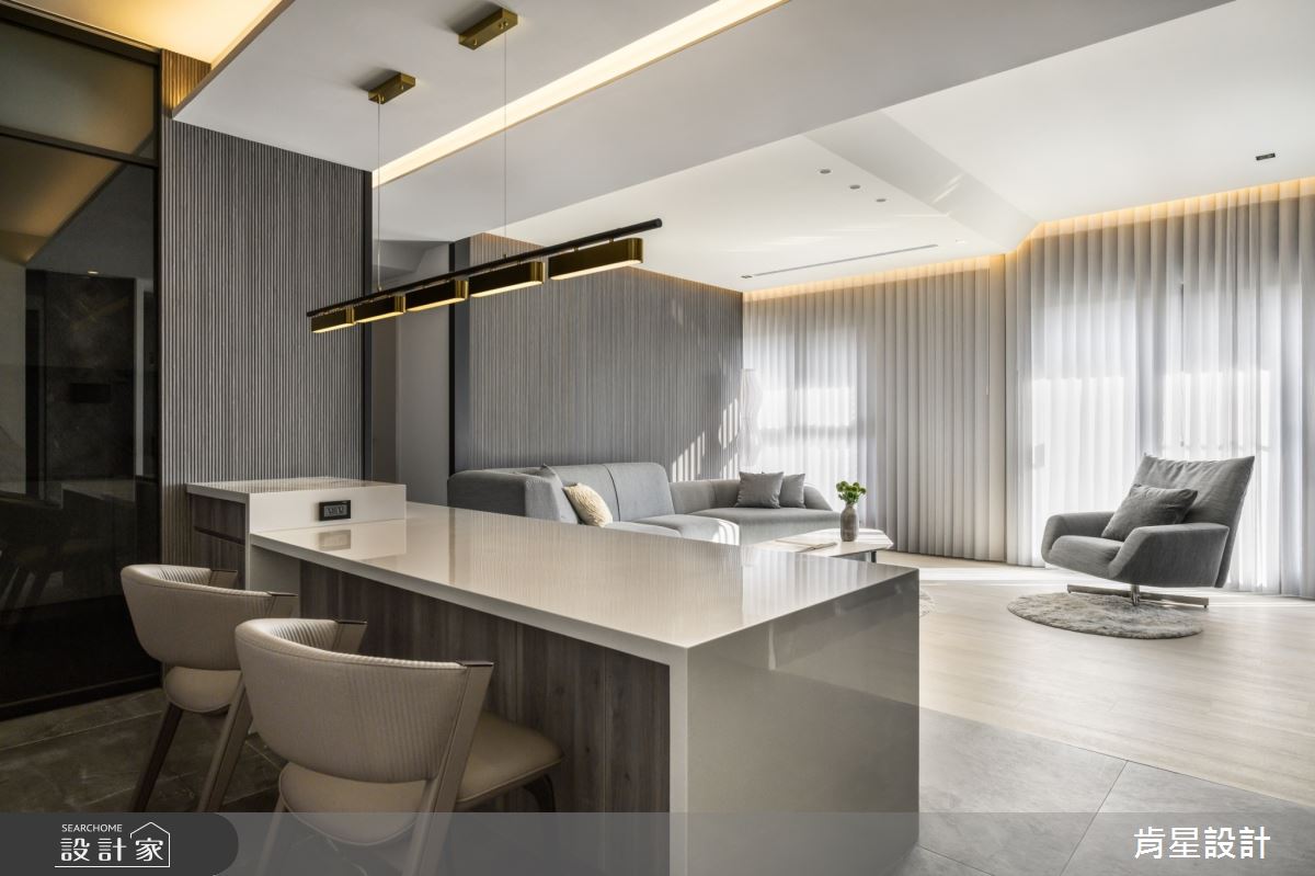 45坪毛胚屋＿現代風客廳餐廳中島案例圖片＿肯星設計＿肯星_26引光Lead The Light之8