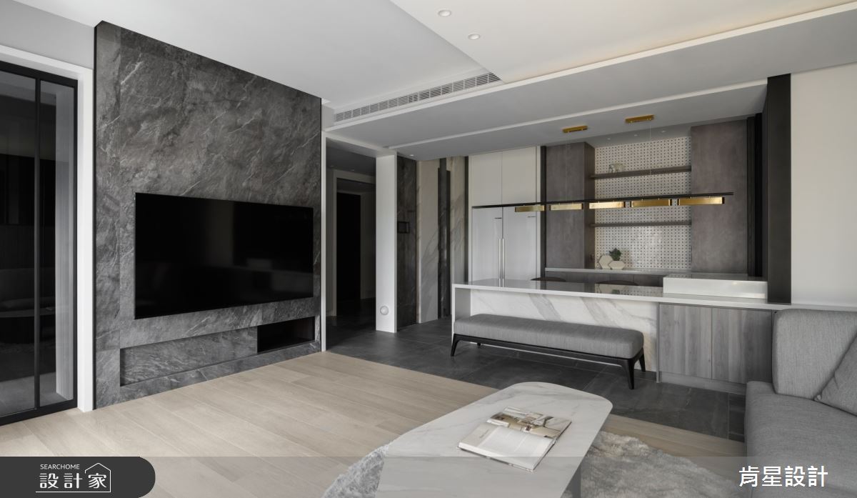 45坪毛胚屋＿現代風客廳餐廳中島案例圖片＿肯星設計＿肯星_26引光Lead The Light之12