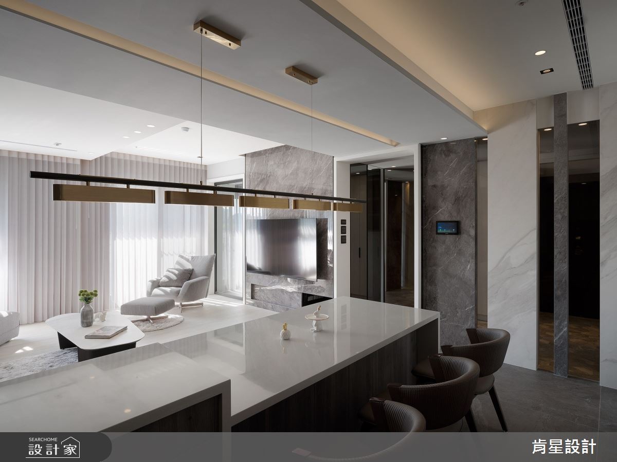 45坪毛胚屋＿現代風客廳餐廳中島案例圖片＿肯星設計＿肯星_26引光Lead The Light之22