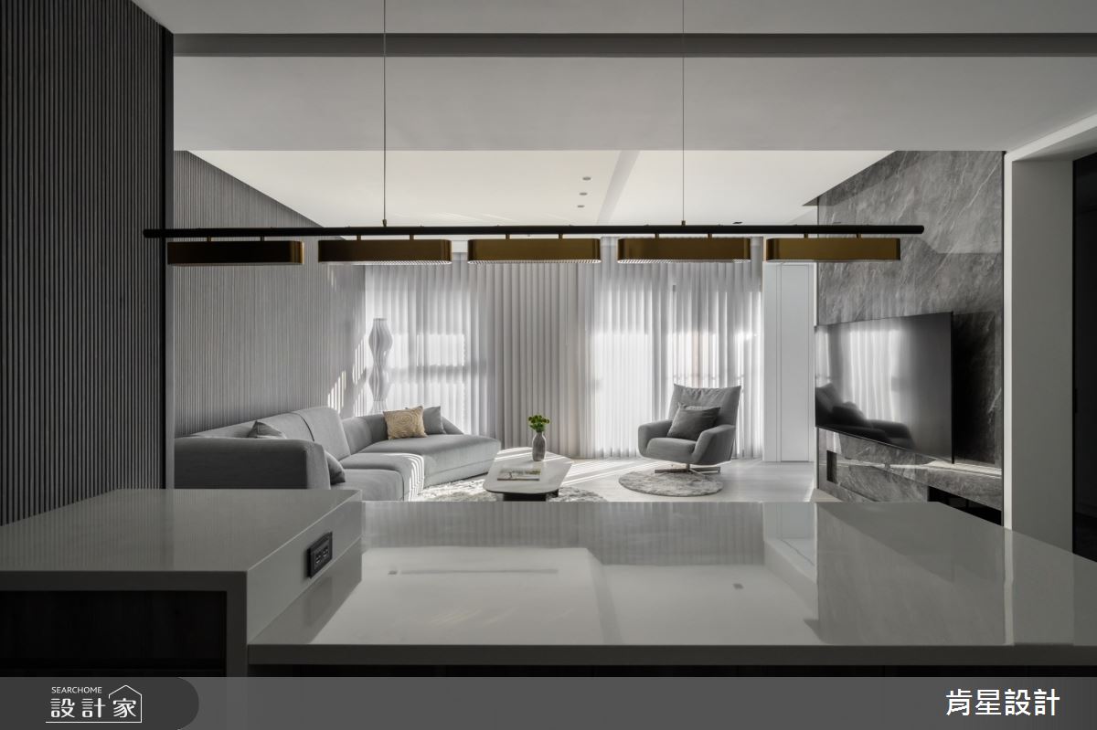 45坪毛胚屋＿現代風客廳餐廳中島案例圖片＿肯星設計＿肯星_26引光Lead The Light之23