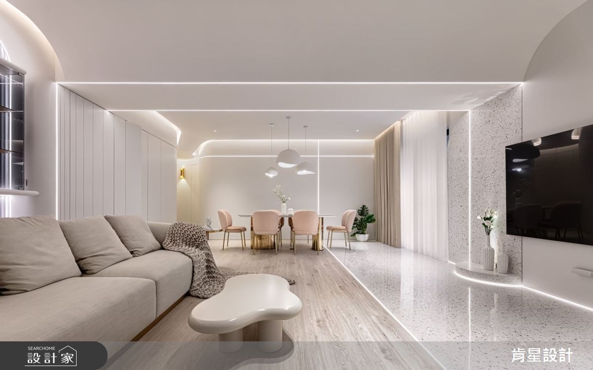 40坪毛胚屋＿侘寂輕奢風客廳餐廳案例圖片＿肯星設計＿肯星_27聖潔天光holy sky之10