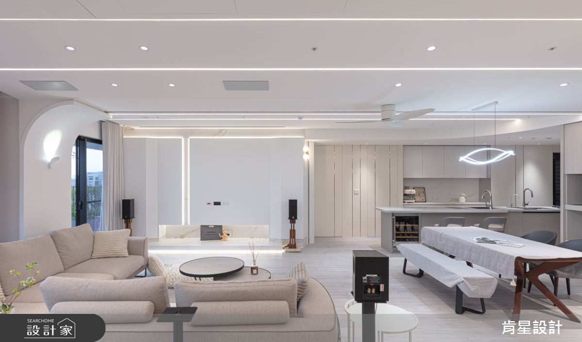 50坪預售屋＿現代輕奢風客廳餐廳中島案例圖片＿肯星設計＿肯星_28銀河七夕Qixi Star River之27