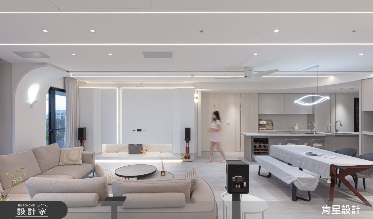 50坪預售屋＿現代輕奢風客廳餐廳中島案例圖片＿肯星設計＿肯星_28銀河七夕Qixi Star River之28