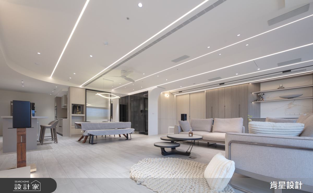 50坪預售屋＿現代輕奢風客廳餐廳中島案例圖片＿肯星設計＿肯星_28銀河七夕Qixi Star River之29