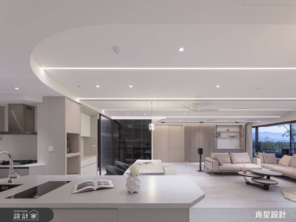 50坪預售屋＿現代輕奢風客廳餐廳中島案例圖片＿肯星設計＿肯星_28銀河七夕Qixi Star River之35