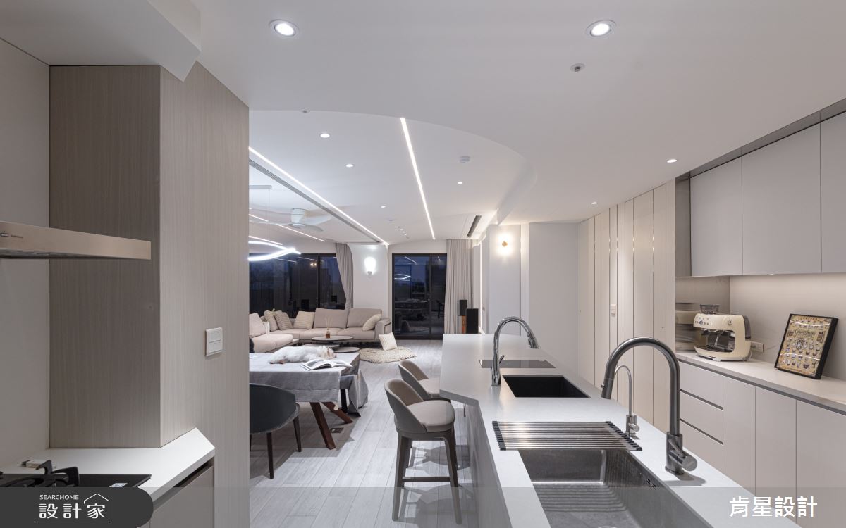 50坪預售屋＿現代輕奢風餐廳廚房中島案例圖片＿肯星設計＿肯星_28銀河七夕Qixi Star River之36