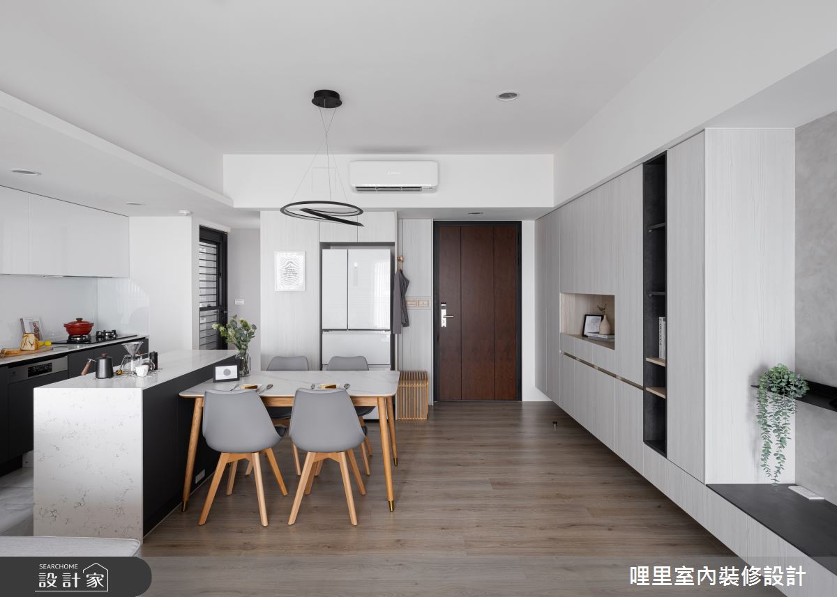 25坪預售屋＿現代風玄關餐廳廚房中島案例圖片＿哩里室內裝修設計有限公司＿哩里_18之7