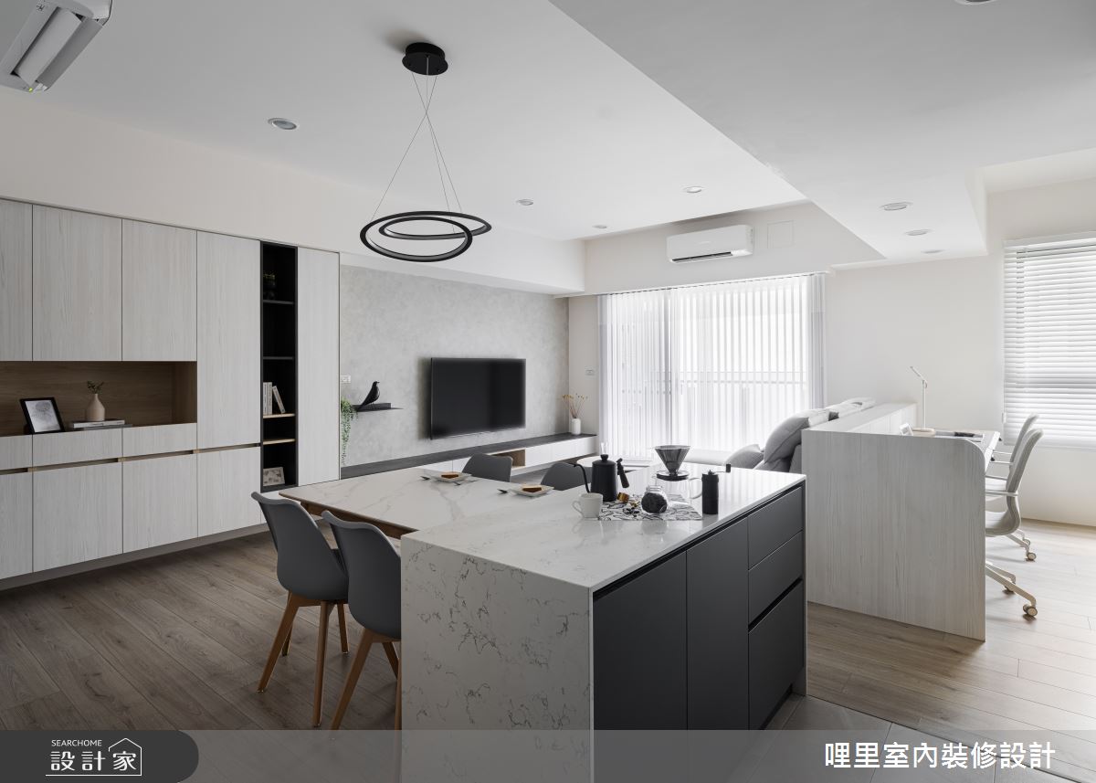25坪預售屋＿現代風玄關客廳餐廳書房中島案例圖片＿哩里室內裝修設計有限公司＿哩里_18之8