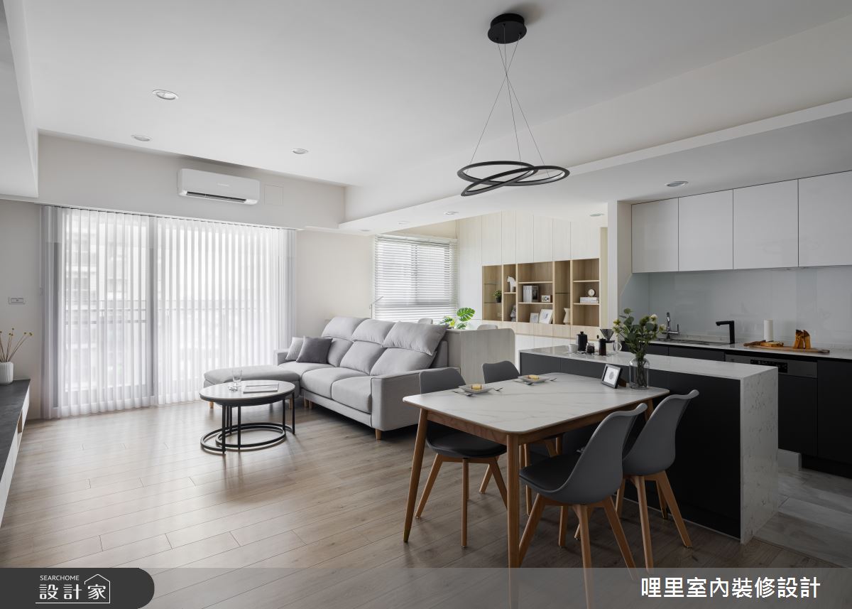 25坪預售屋＿現代風客廳餐廳廚房書房中島案例圖片＿哩里室內裝修設計有限公司＿哩里_18之13