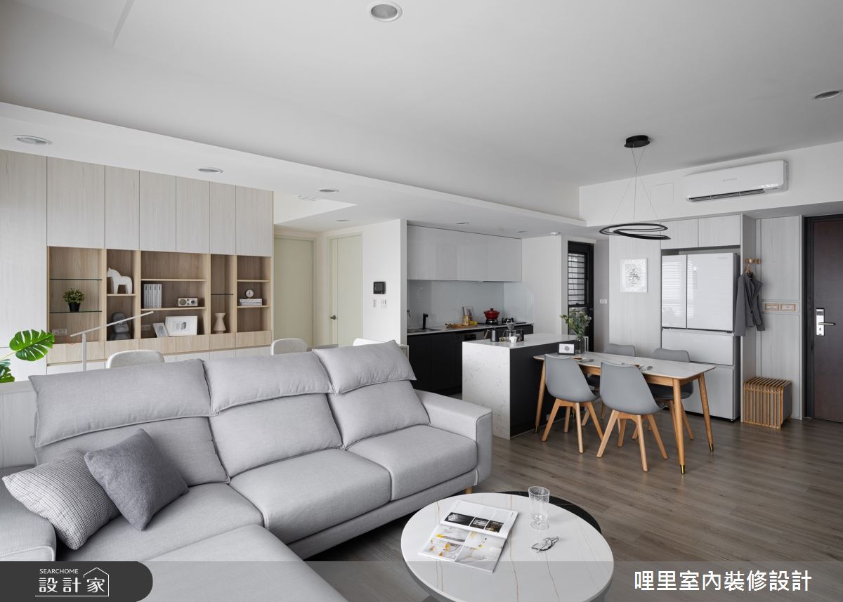 25坪預售屋＿現代風客廳餐廳廚房書房中島案例圖片＿哩里室內裝修設計有限公司＿哩里_18之14