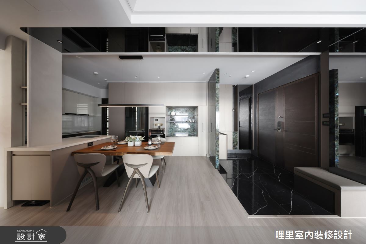 37坪新成屋(5年以下)＿現代奢華風玄關餐廳廚房中島案例圖片＿哩里室內裝修設計有限公司＿哩里_40.序映純界之3