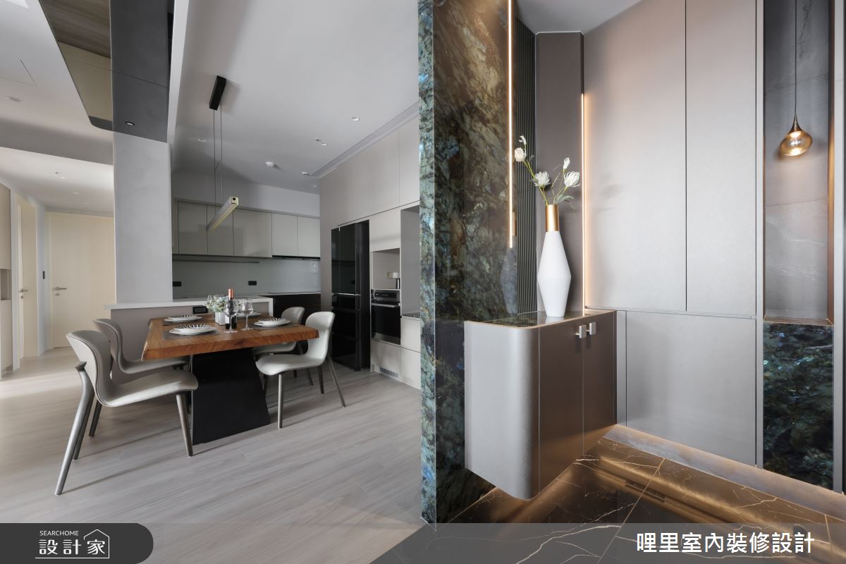 37坪新成屋(5年以下)＿現代奢華風玄關餐廳廚房中島案例圖片＿哩里室內裝修設計有限公司＿哩里_40.序映純界之5