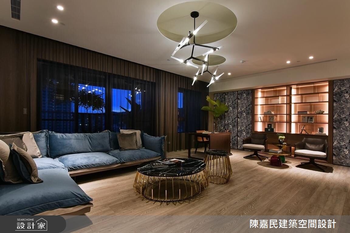 95坪新成屋(5年以下)＿奢華風客廳案例圖片＿陳嘉民建築空間設計＿陳嘉民_01之4