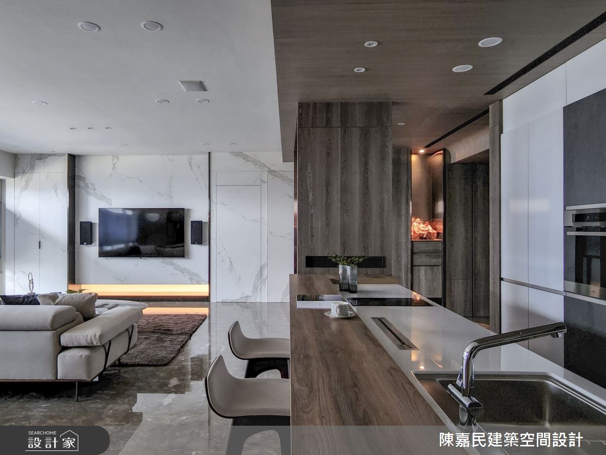95坪新成屋(5年以下)＿美式風客廳餐廳中島案例圖片＿陳嘉民建築空間設計＿陳嘉民_23之7