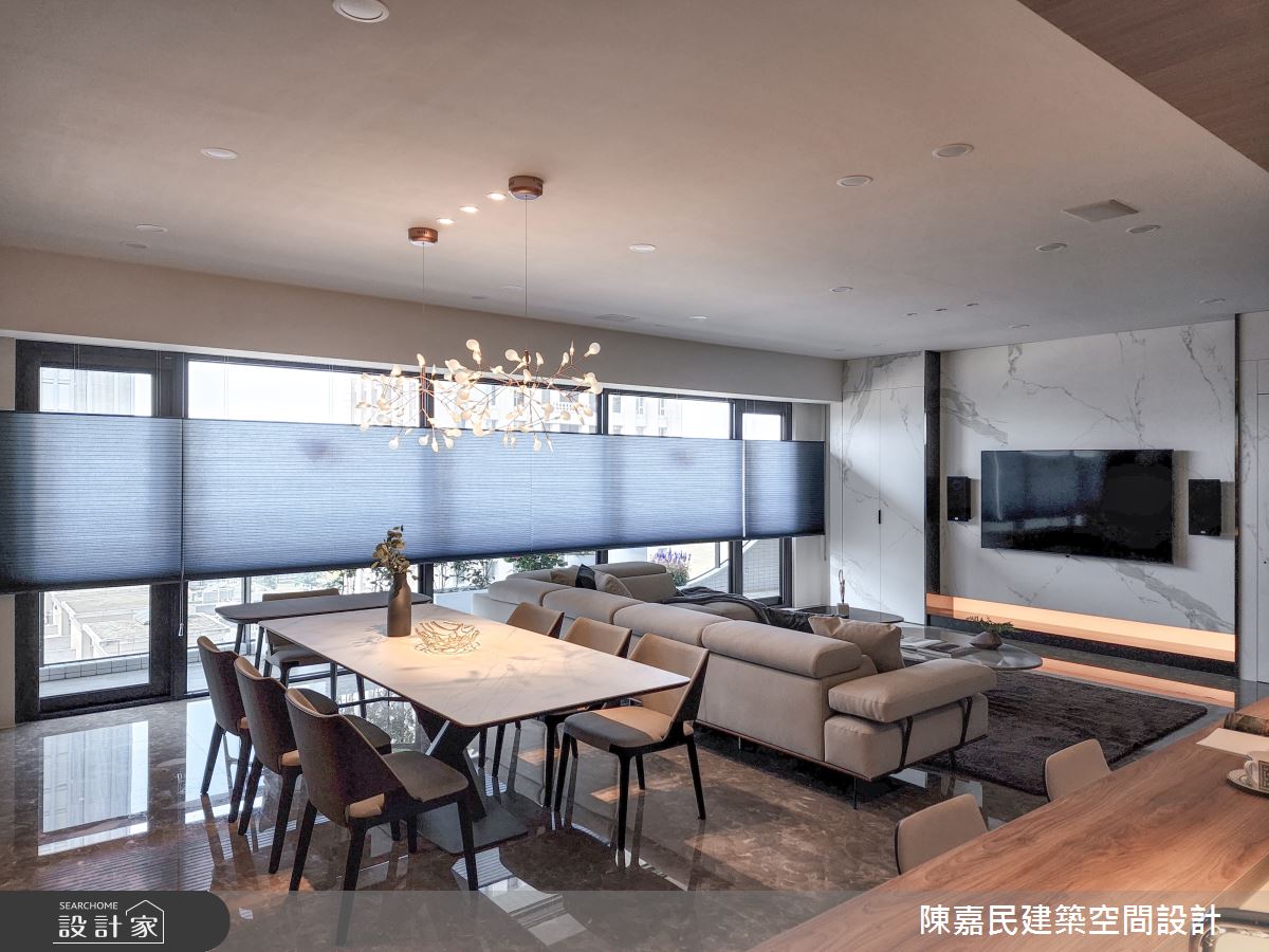 95坪新成屋(5年以下)＿美式風客廳餐廳案例圖片＿陳嘉民建築空間設計＿陳嘉民_23之12