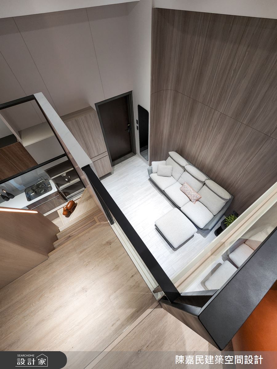 28坪新成屋(5年以下)＿簡約風客廳樓梯案例圖片＿陳嘉民建築空間設計＿陳嘉民_25之18