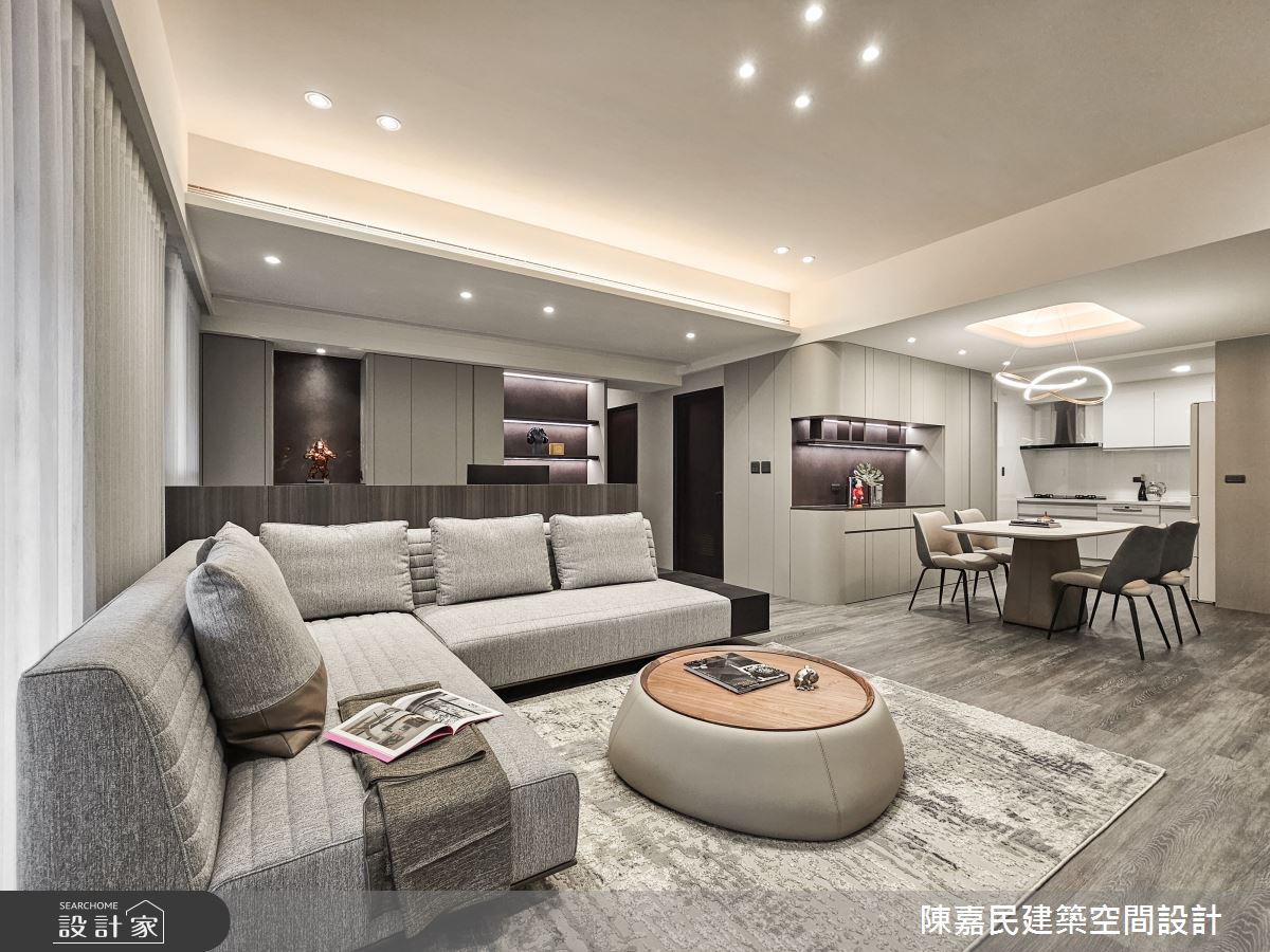 45坪新成屋(5年以下)＿簡約風客廳餐廳廚房案例圖片＿陳嘉民建築空間設計＿陳嘉民_30之8