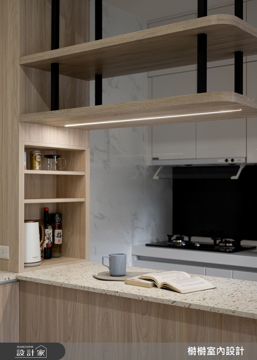 16坪新成屋(5年以下)＿日式無印風廚房吧檯中島案例圖片＿榯榯創作空間設計有限公司＿榯榯_青鈍之7