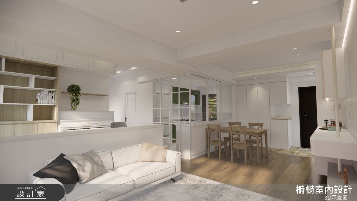 25坪中古屋(5~15年)＿混搭風客廳餐廳書房案例圖片＿榯榯創作空間設計有限公司＿榯榯_春櫻吟之6