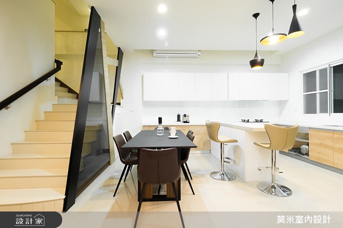 88坪新成屋(5年以下)＿混搭風餐廳中島案例圖片＿莫米室內設計＿莫米_延伸之4