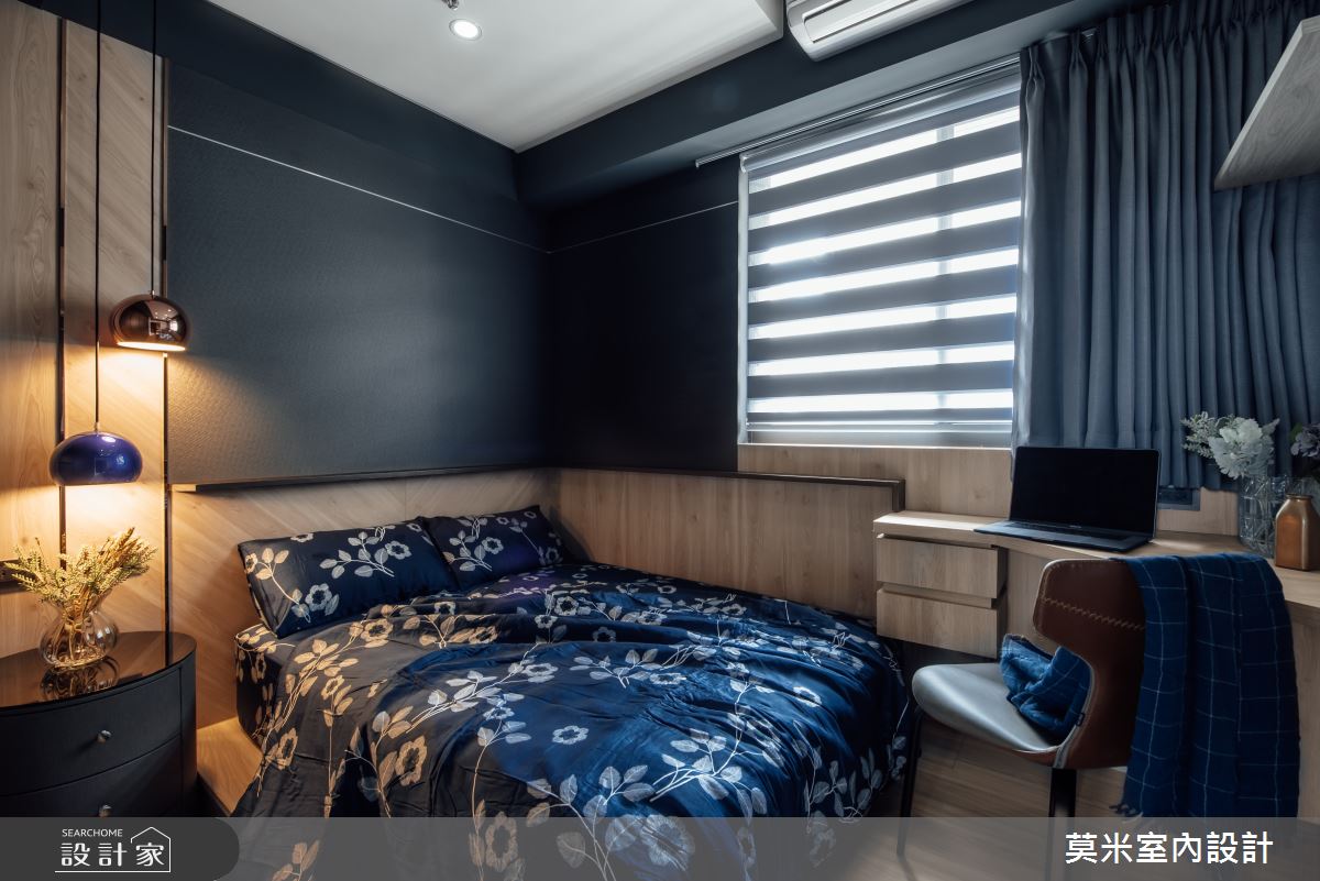 35坪新成屋(5年以下)＿混搭風臥室案例圖片＿莫米室內設計＿莫米_休閒爵士．明亮藍調之9