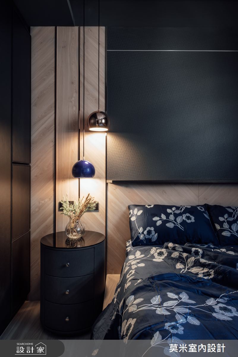 35坪新成屋(5年以下)＿混搭風臥室案例圖片＿莫米室內設計＿莫米_休閒爵士．明亮藍調之10