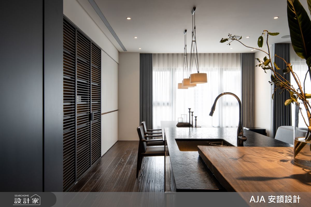 60坪新成屋(5年以下)＿現代風吧檯中島案例圖片＿AJA安頡建築室內設計＿安頡_合輝雲門 吳公館之3