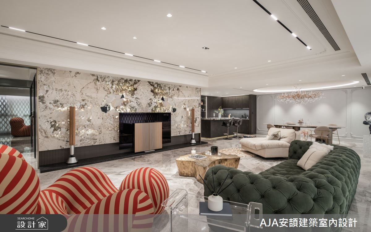 100坪新成屋(5年以下)＿飯店風客廳餐廳吧檯案例圖片＿AJA安頡建築室內設計＿安頡_精銳市政廳之5