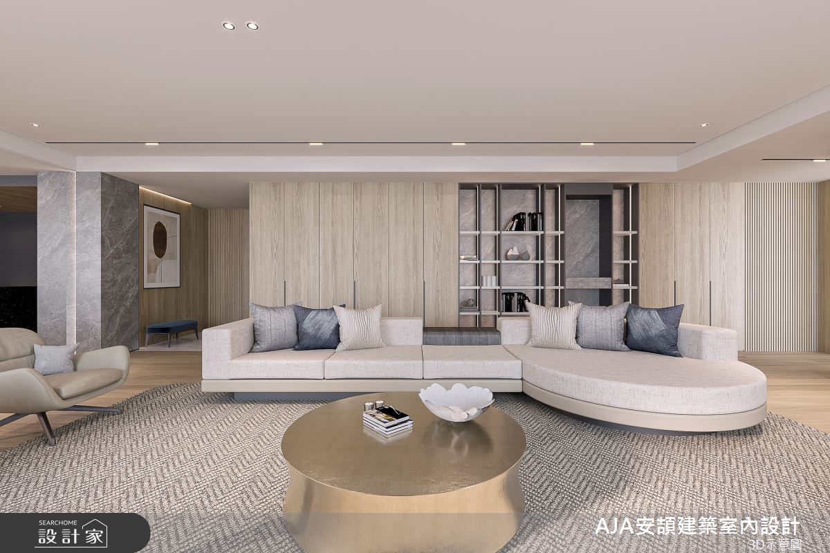 80坪新成屋(5年以下)＿現代風客廳案例圖片＿AJA安頡建築室內設計＿安頡_寶輝 CITY PARK 合併戶之28