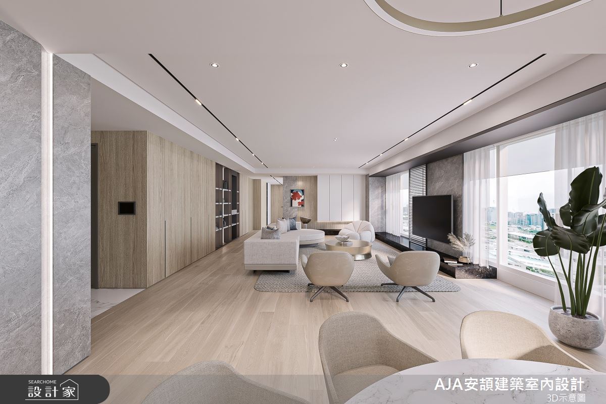 80坪新成屋(5年以下)＿現代風客廳案例圖片＿AJA安頡建築室內設計＿安頡_寶輝 CITY PARK 合併戶之29