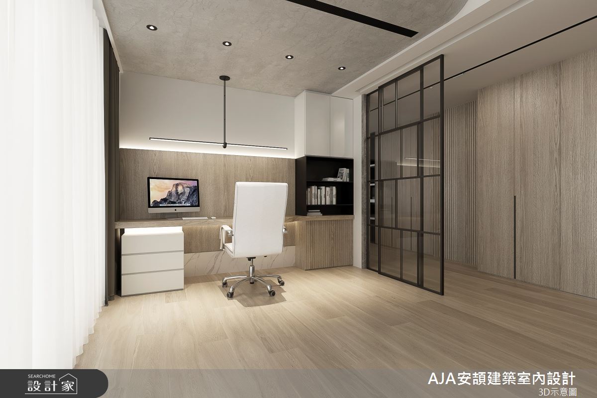 80坪新成屋(5年以下)＿現代風書房案例圖片＿AJA安頡建築室內設計＿安頡_寶輝 CITY PARK 合併戶之33