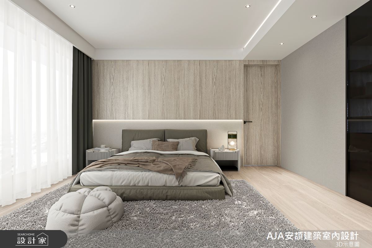 80坪新成屋(5年以下)＿現代風臥室案例圖片＿AJA安頡建築室內設計＿安頡_寶輝 CITY PARK 合併戶之35