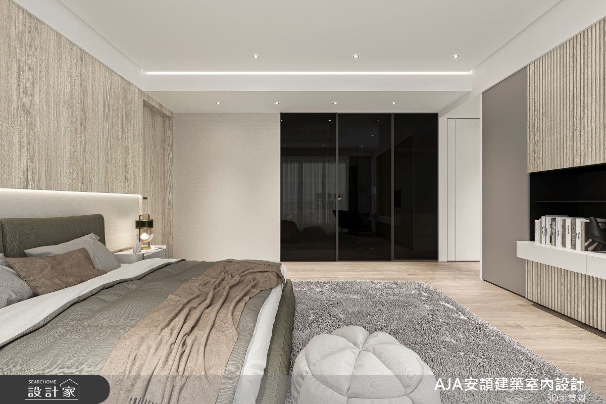 80坪新成屋(5年以下)＿現代風臥室案例圖片＿AJA安頡建築室內設計＿安頡_寶輝 CITY PARK 合併戶之36