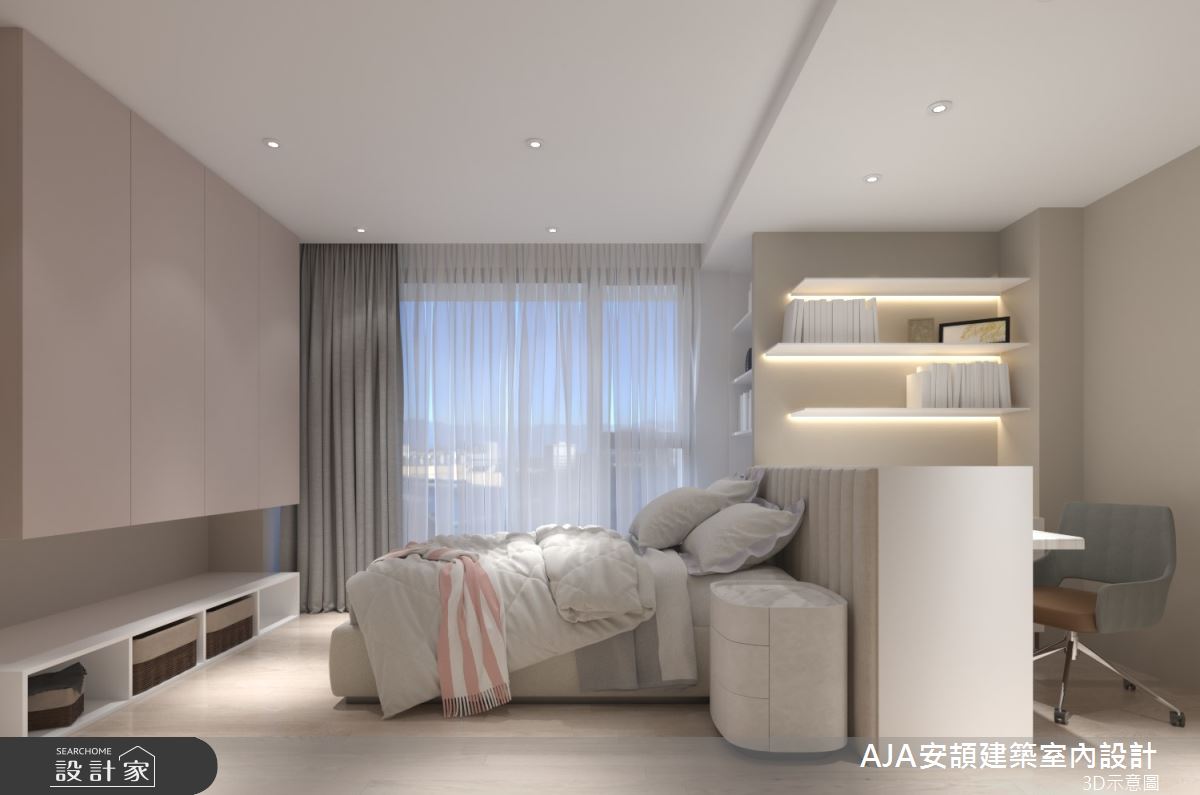 80坪新成屋(5年以下)＿現代風臥室案例圖片＿AJA安頡建築室內設計＿安頡_寶輝 CITY PARK 合併戶之40