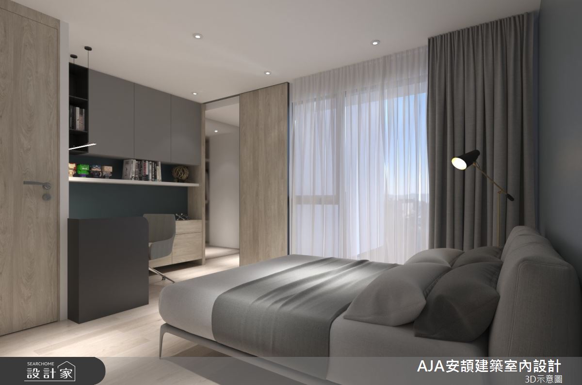 80坪新成屋(5年以下)＿現代風臥室案例圖片＿AJA安頡建築室內設計＿安頡_寶輝 CITY PARK 合併戶之41