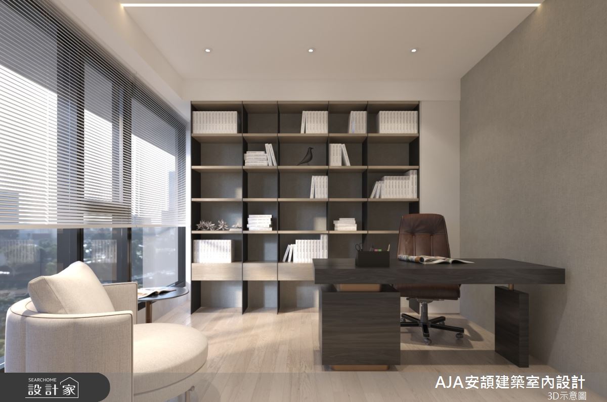 80坪新成屋(5年以下)＿現代風書房案例圖片＿AJA安頡建築室內設計＿安頡_寶輝 CITY PARK 合併戶之42