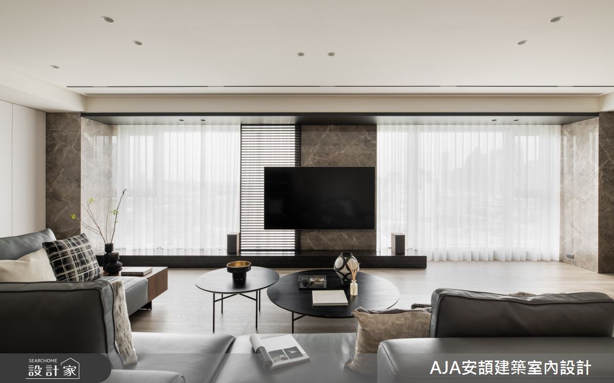 80坪新成屋(5年以下)＿現代風客廳案例圖片＿AJA安頡建築室內設計＿安頡_寶輝 CITY PARK 合併戶之3